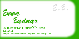 emma budnar business card